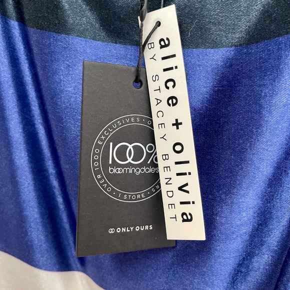 Alice & Olivia by Stacey Bendet Bold MultiStripe Sleeveless Shift Dress ~Size 10 - Picture 7 of 10